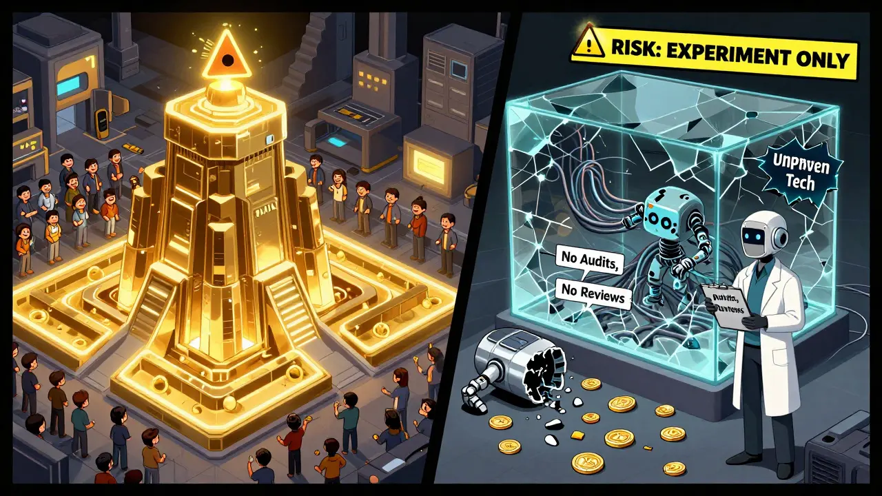 Uniswap fortress stands strong against fragile OraiDEX lab with broken AI tech and scattered ORAIX tokens.