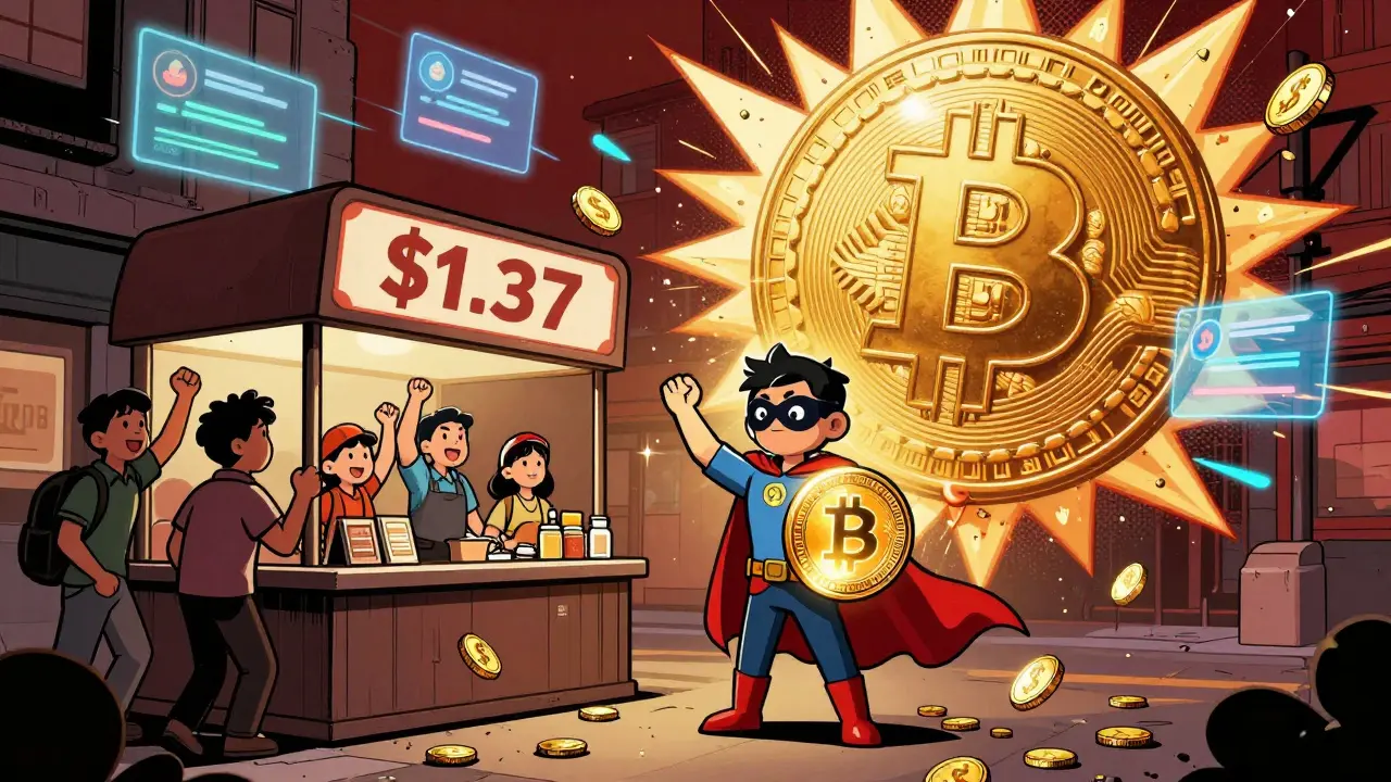 Small business owner proudly accepts low-fee Litecoin payments as expensive Bitcoin fees burst away.