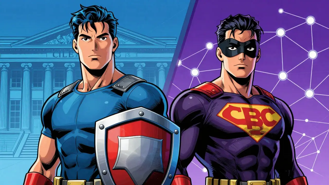 Two superheroes: stable government-backed and decentralized network working in harmony.