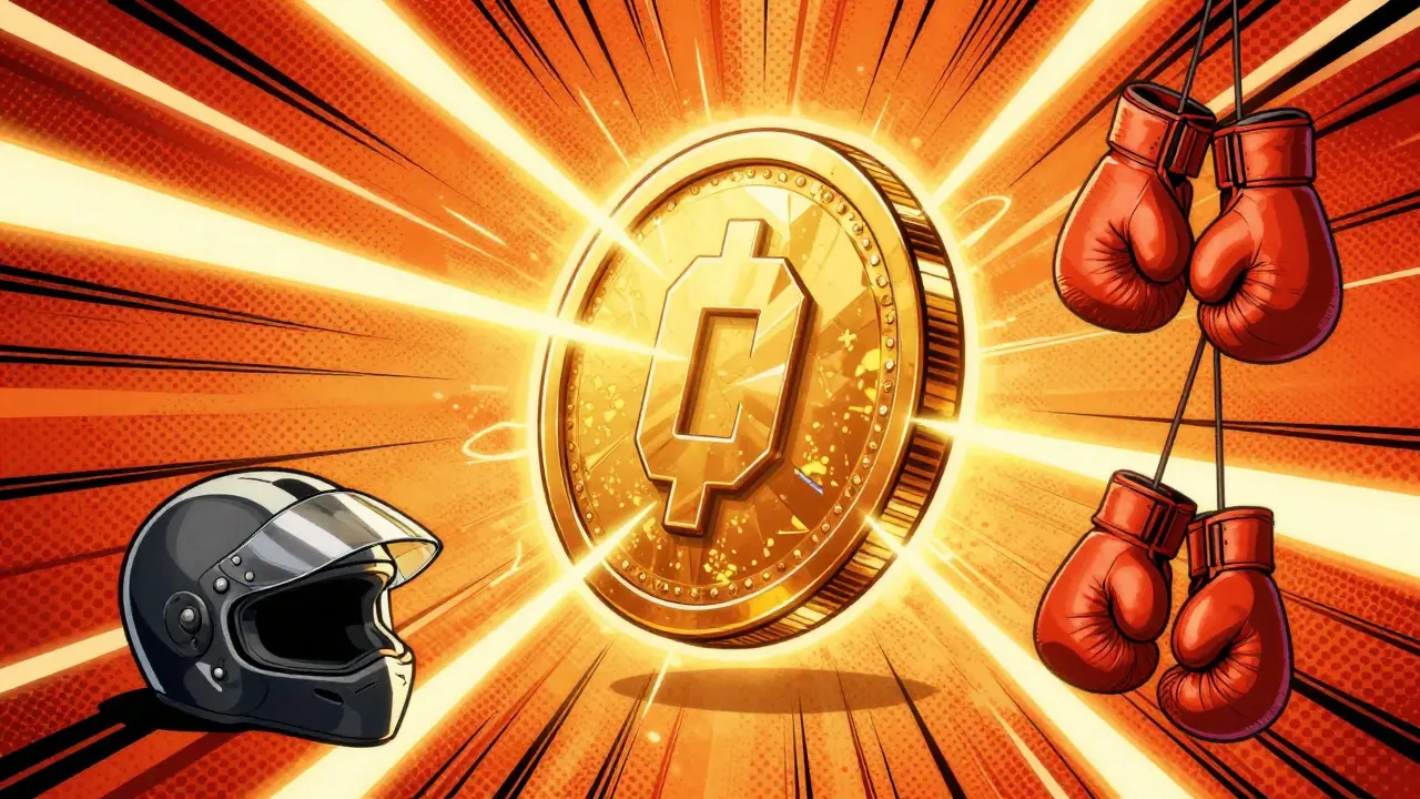 Golden coin emits energy beams to helmet and gloves in comic art