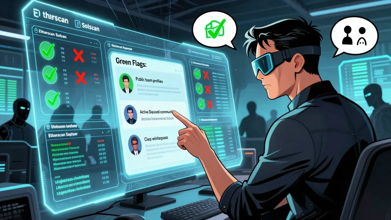 Hero verifying legitimate airdrops using blockchain tools
