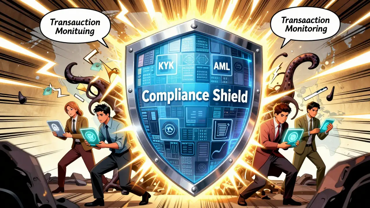 Digital shield protecting users from financial crime in comic art