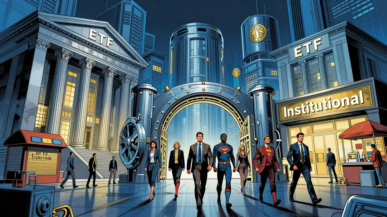 Institutional investors entering secure crypto vaults as small exchanges consolidate.