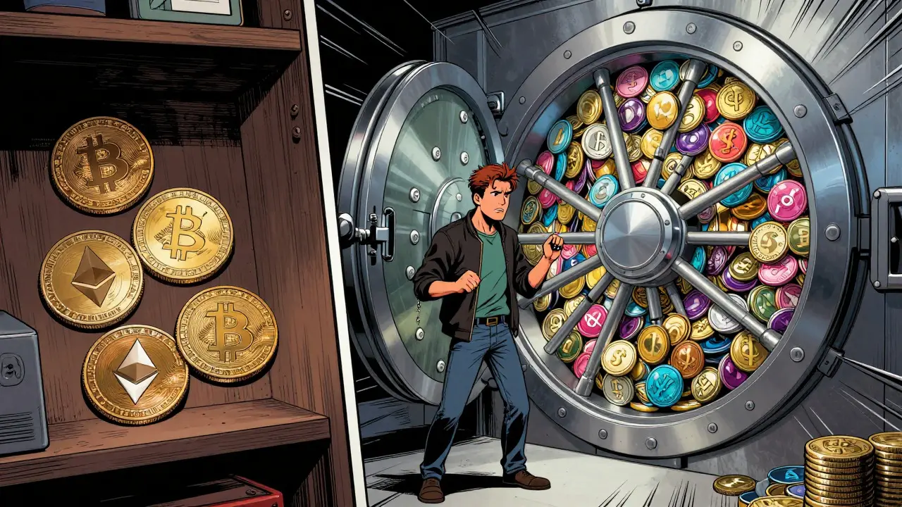 Trader comparing limited coin selection to vast competitor offerings