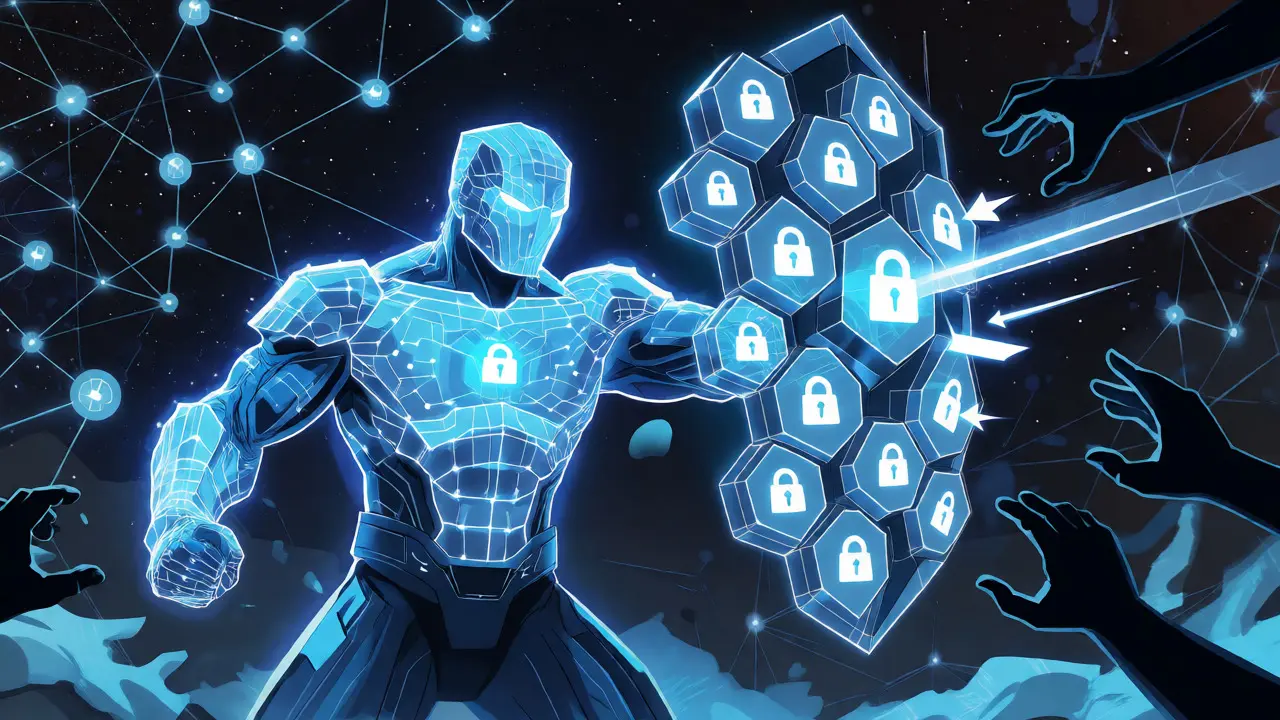Digital guardian blocking attacks with an immutable blockchain shield