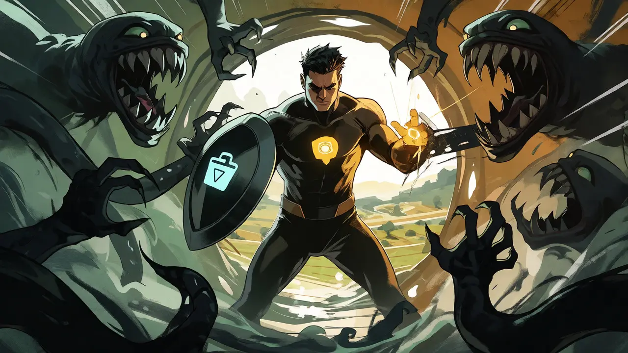 Hero shields crypto wallet from scam monster swarm
